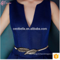 New Arrival Luxury Royal Blue Sleeveless Fashion Woman Party Wear Blue Lace Long Evening Dress